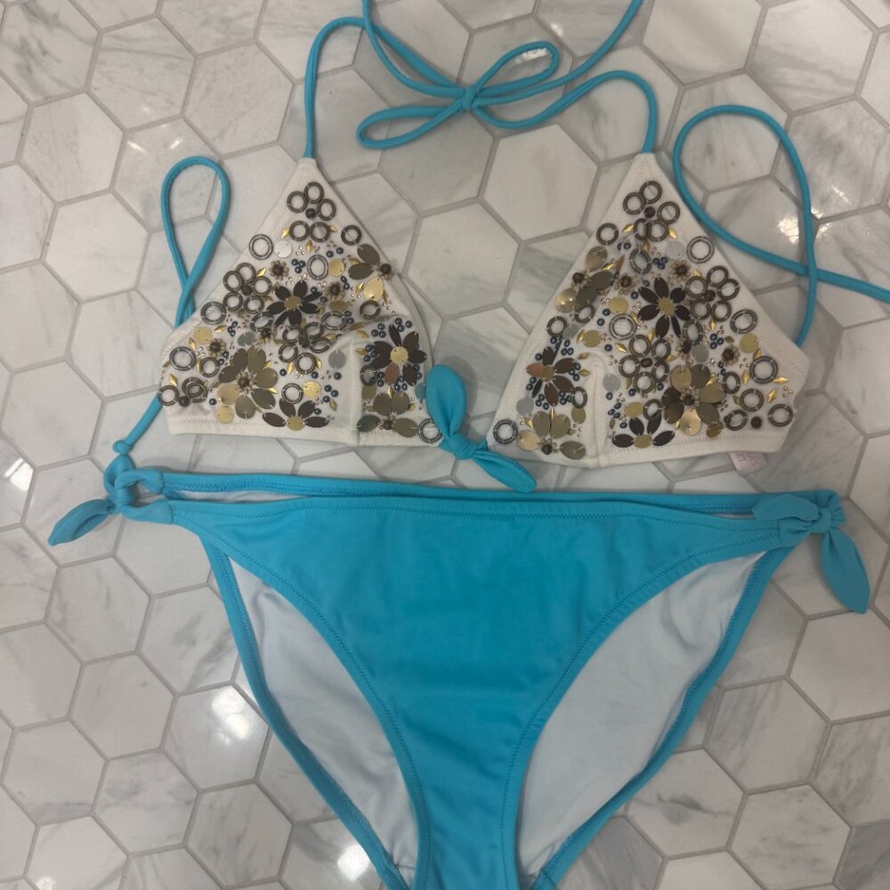 Victoria’s Secret Metallic Embellishments Bikini Set